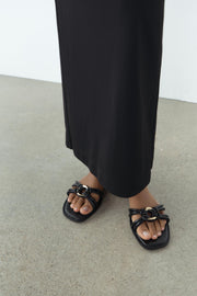 ZARA EMBELLISHED FLAT SLIDER SANDALS