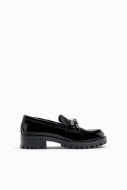 Zara Embellished Track Sole Loafers