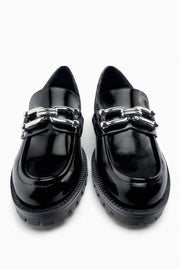 Zara Embellished Track Sole Loafers
