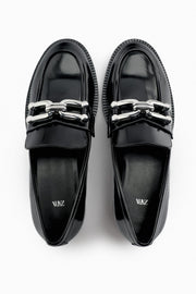 Zara Embellished Track Sole Loafers