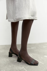 Zara Leather Sandals with Block Heels