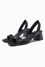 Zara Leather Sandals with Block Heels