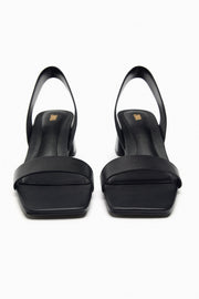 Zara Leather Sandals with Block Heels