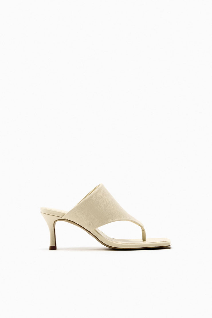 Zara HIGH-HEEL LEATHER SANDALS WITH TOE DIVIDER