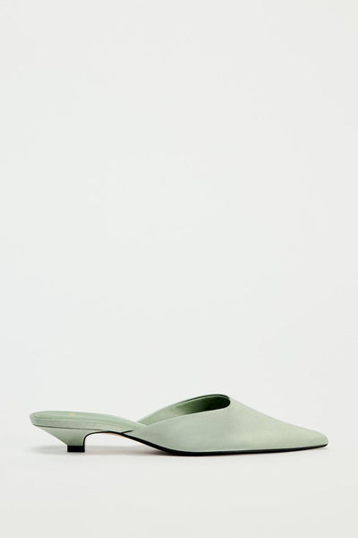 Zara Kitten Heel Fabric Mules
