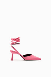 Zara High Heel Fabric Slingback Shoes