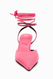 Zara High Heel Fabric Slingback Shoes