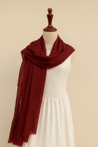 Crimps Full Size Hijab - Maroon