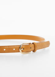 Mango Buckle Skinny Belt