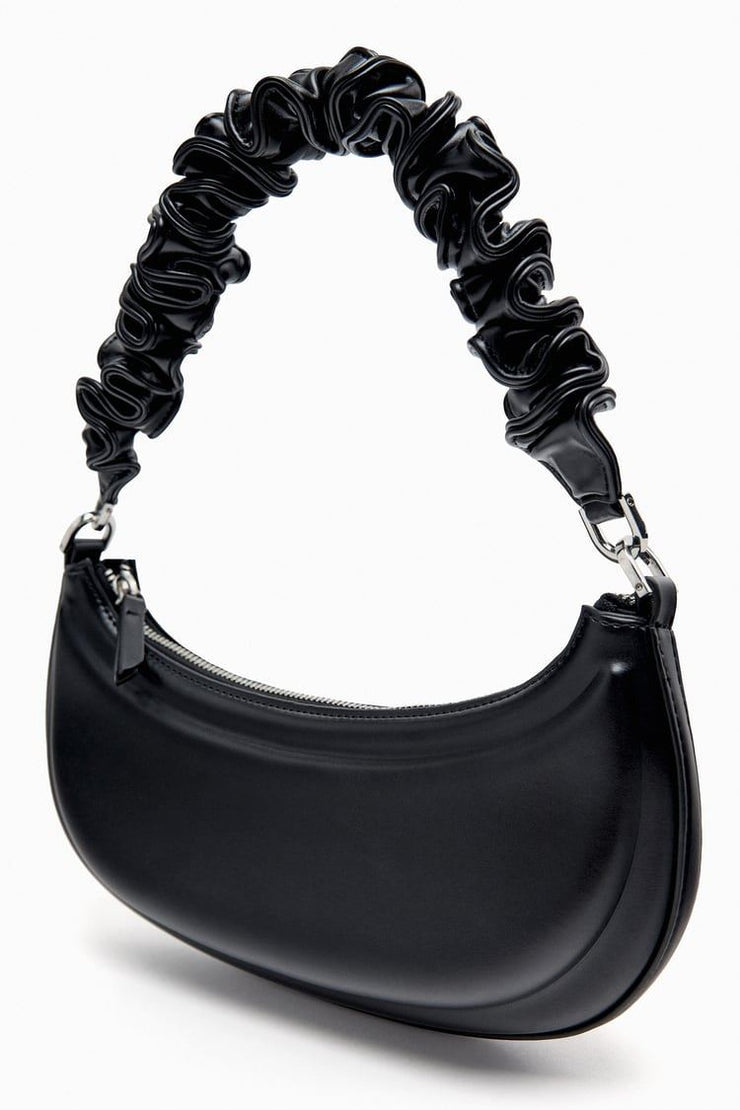 Zara Half Moon Shoulder Bag with Gathered Strap
