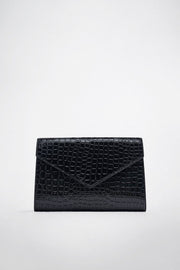 Zara MOCK CROC MAXI CLUTCH BAG