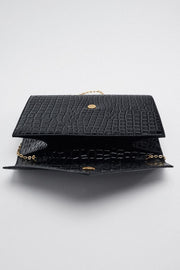Zara MOCK CROC MAXI CLUTCH BAG