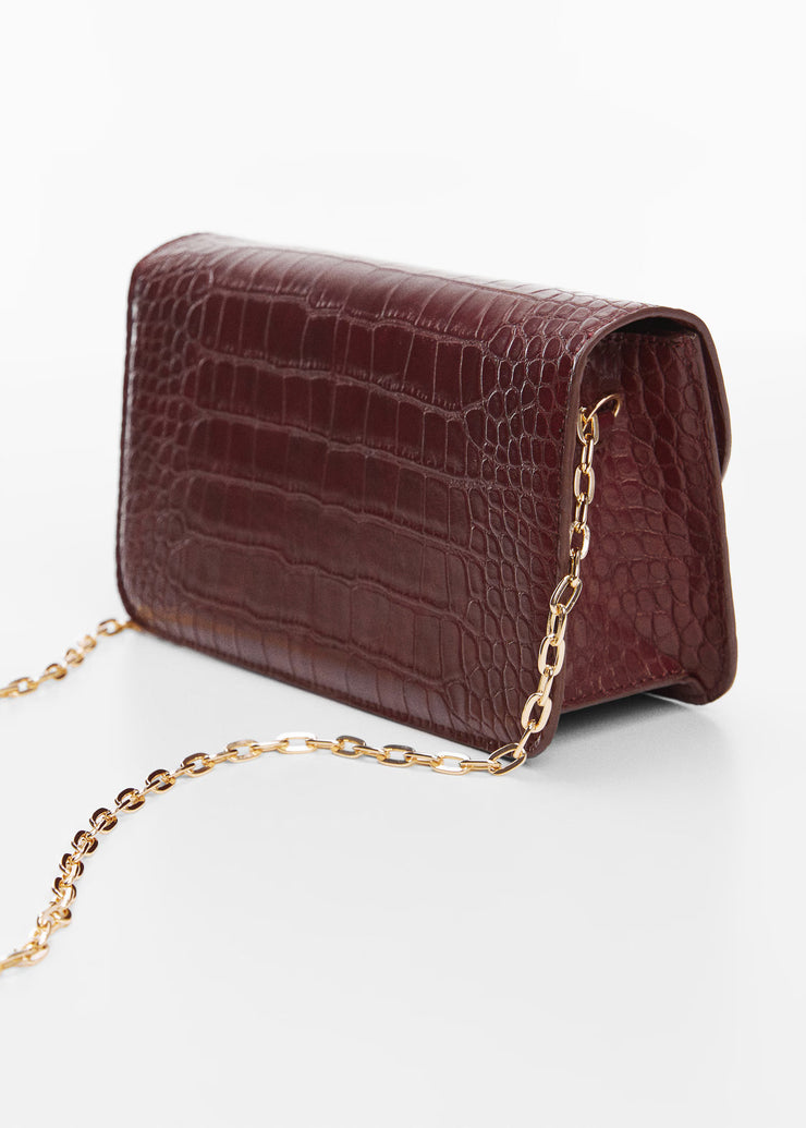 Mango Animal Print Effect Chain Bag