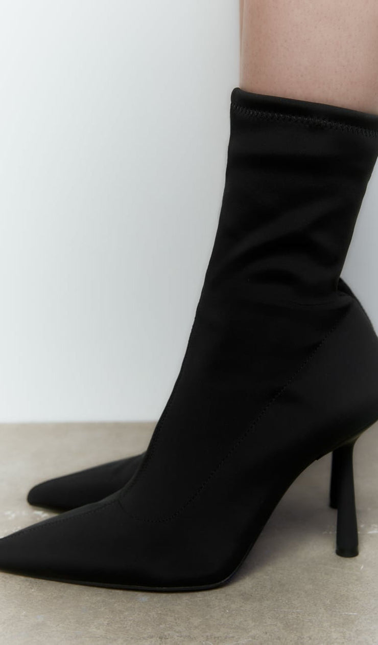 Zara Heeled Nylon Ankle Boots