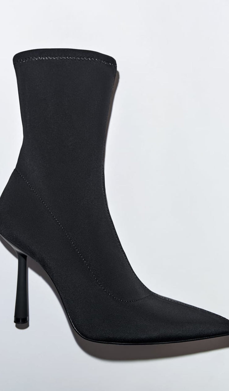 Zara Heeled Nylon Ankle Boots