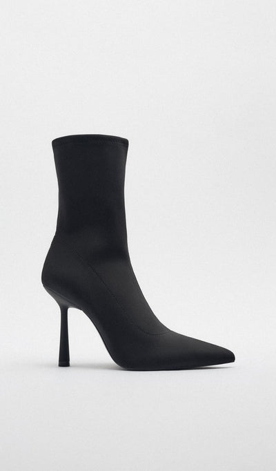 Zara Heeled Nylon Ankle Boots
