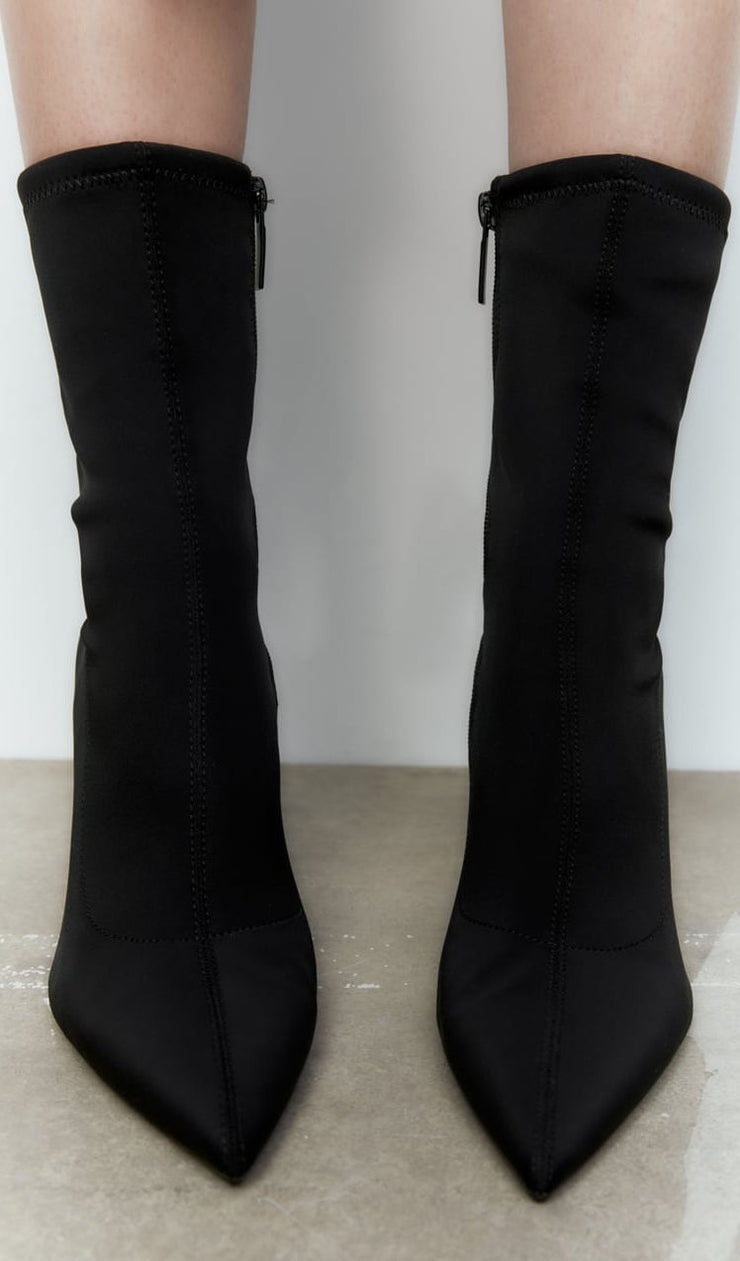 Zara Heeled Nylon Ankle Boots