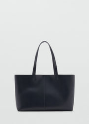 Mango Leather Effect Shopper Bag