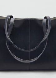 Mango Leather Effect Shopper Bag