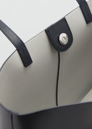 Mango Leather Effect Shopper Bag