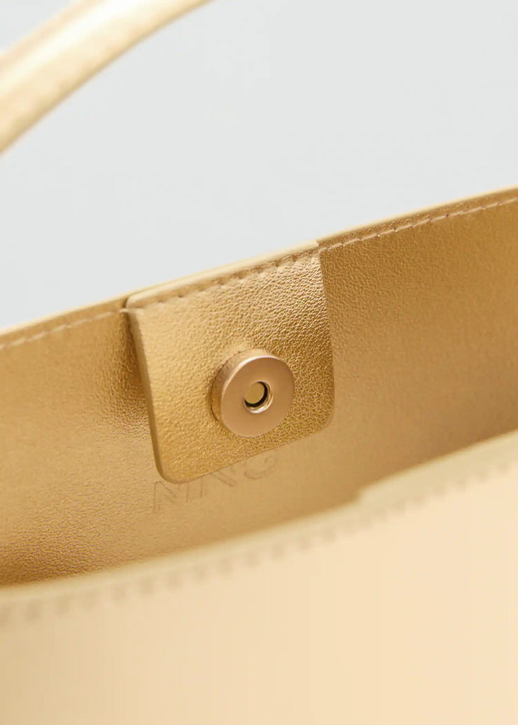 Mango Metallic Mini Shopper Bag