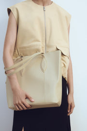Zara Tote Bag with Topstitching