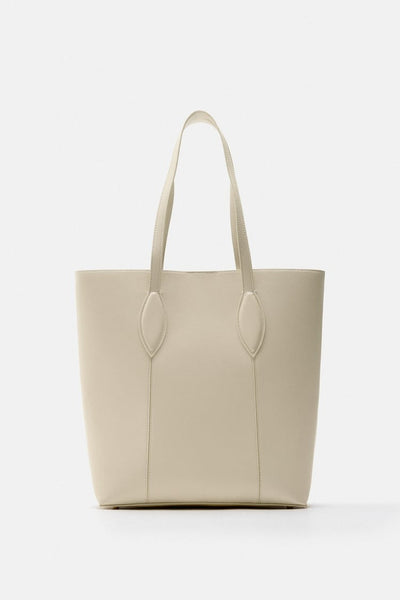 Zara Tote Bag with Topstitching