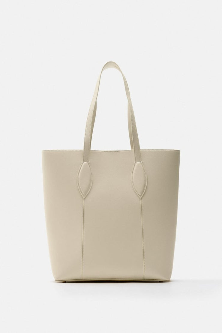 Zara Tote Bag with Topstitching