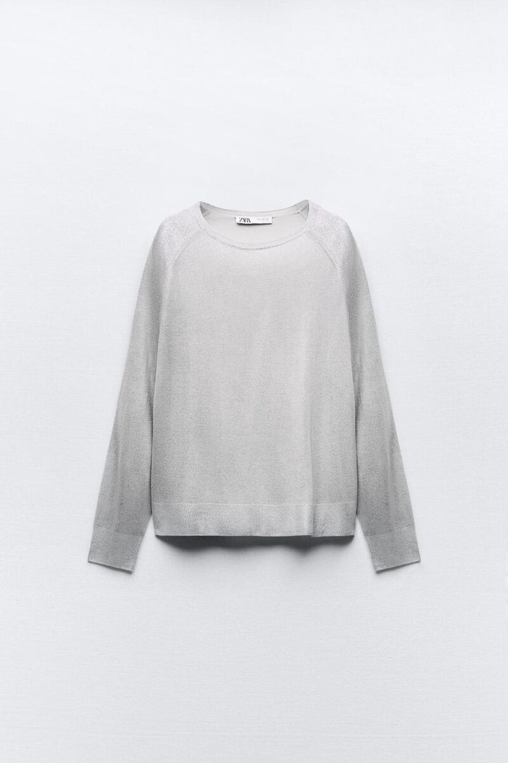 Zara Fine Knit Foil Sweater