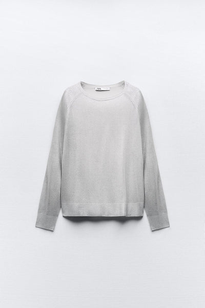 Zara Fine Knit Foil Sweater