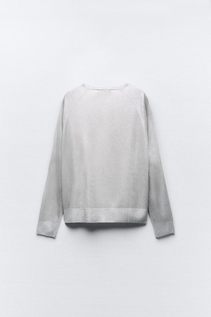 Zara Fine Knit Foil Sweater