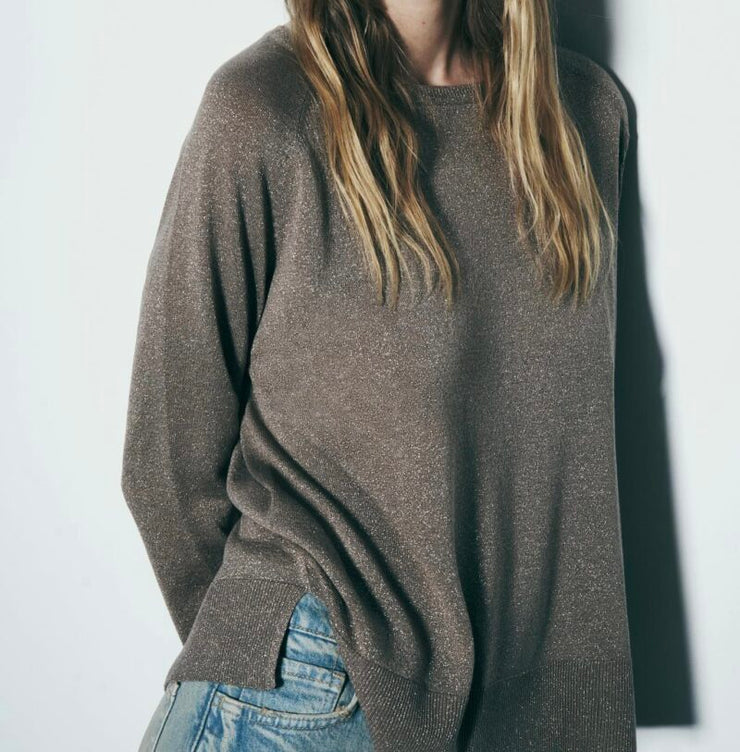 Zara Metallic Thread Knit Sweater