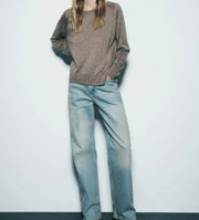Zara Metallic Thread Knit Sweater