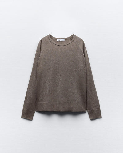 Zara Metallic Thread Knit Sweater