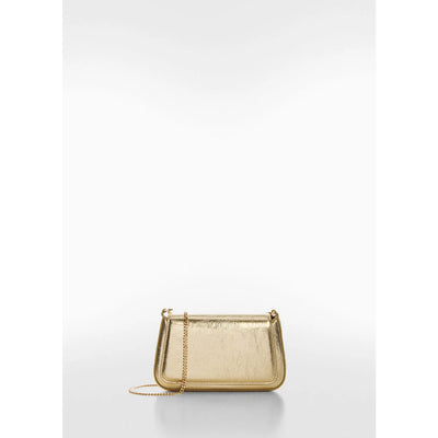 Mango Gold Clutch Bag with Chain