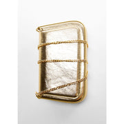 Mango Gold Clutch Bag with Chain
