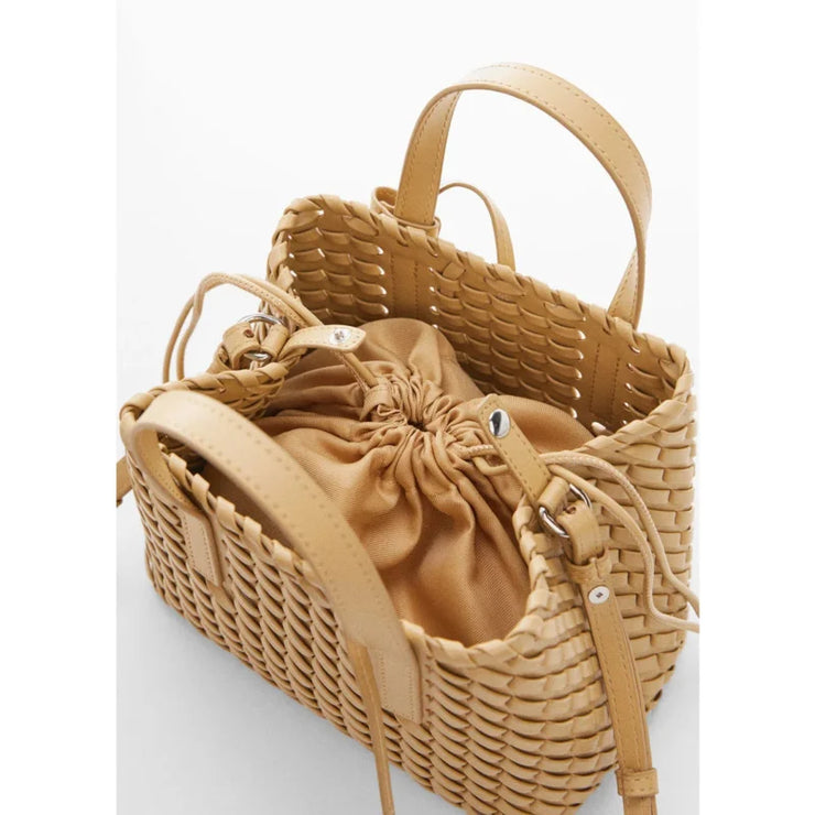 Mango Weave Midi Tote Bag