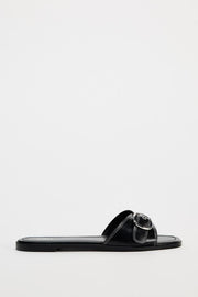 Zara Buckled Flat Sandals