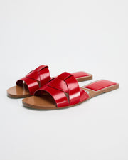 Zara CROSS-STRAP FLAT LEATHER SANDALS