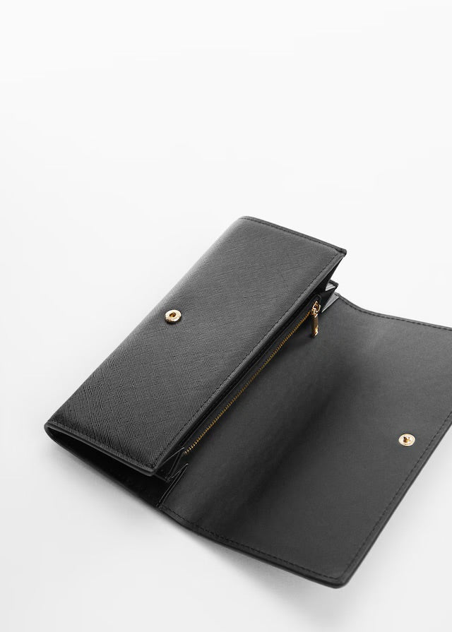 Mango Saffiano-effect wallet