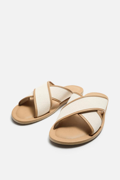 Zara Canvas Crossover Sandals