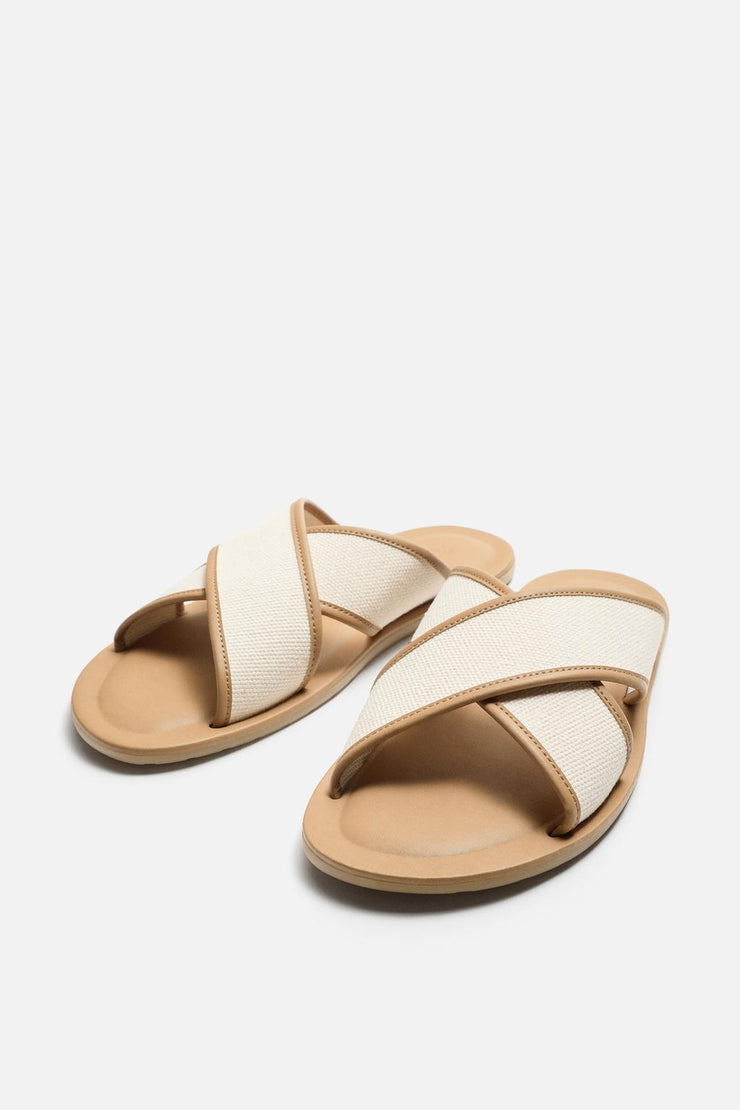 Zara Canvas Crossover Sandals
