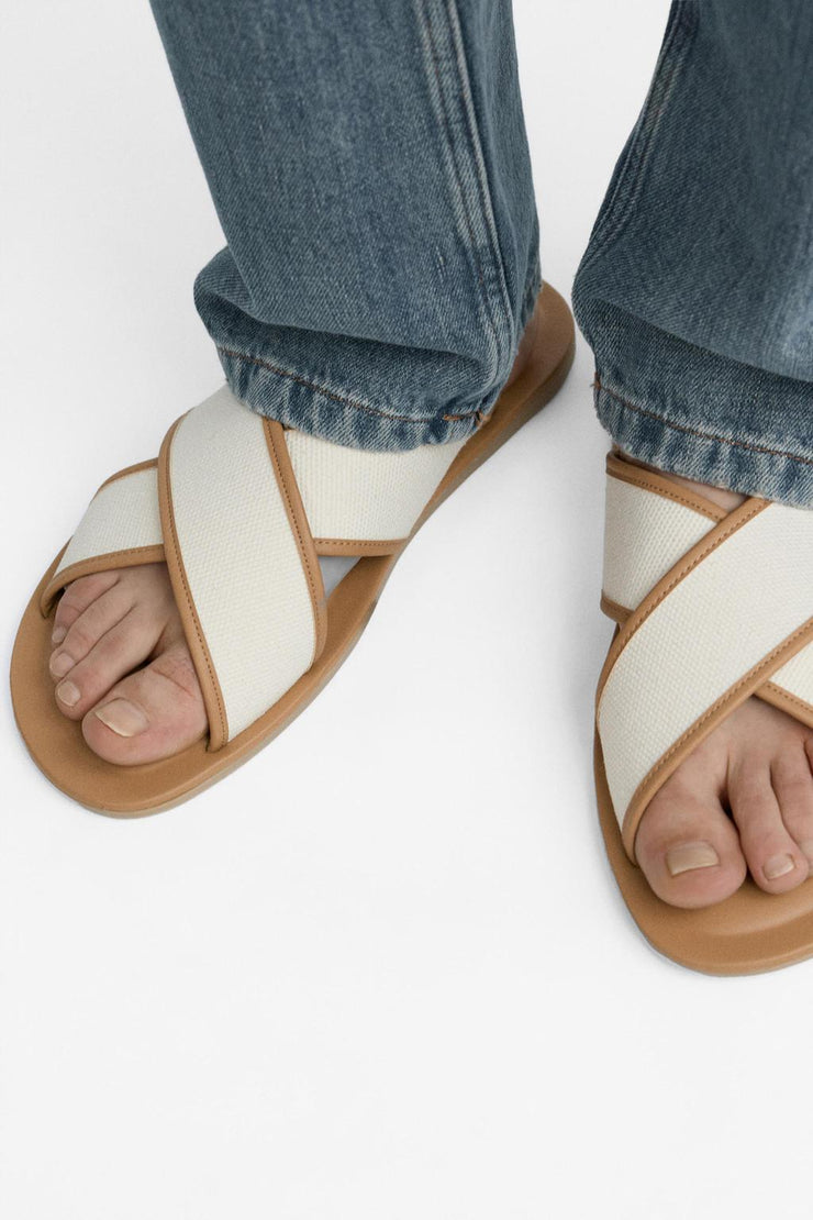 Zara Canvas Crossover Sandals