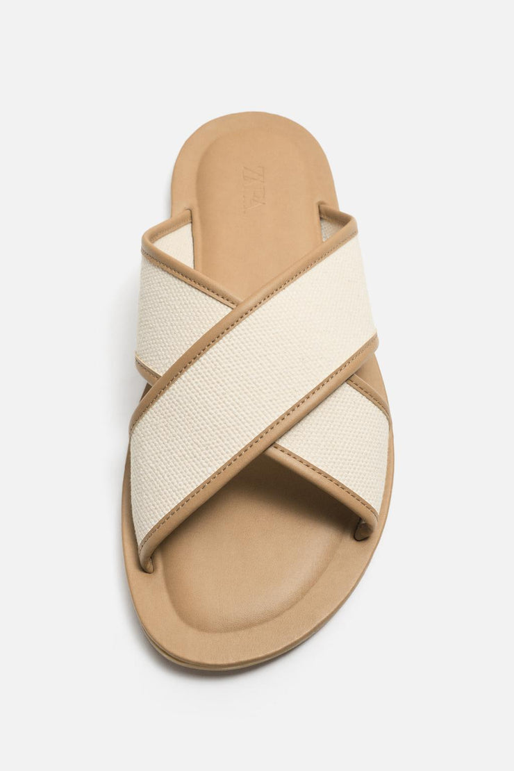 Zara Canvas Crossover Sandals