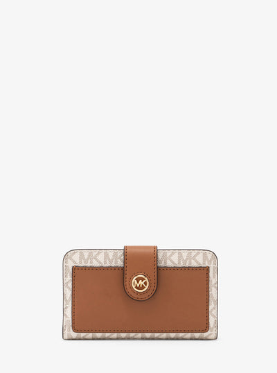 Michael Kors Charm Tab Pocket Billfold Medium - MK Signature