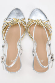 Zara METALLIC SANDALS WITH KNOTTED STRAPS