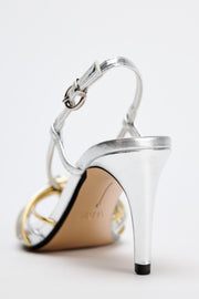 Zara METALLIC SANDALS WITH KNOTTED STRAPS
