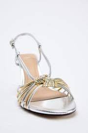 Zara METALLIC SANDALS WITH KNOTTED STRAPS