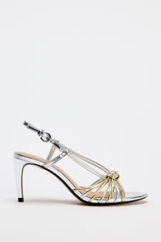 Zara METALLIC SANDALS WITH KNOTTED STRAPS