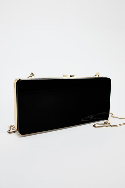 Zara Box Black Clutch